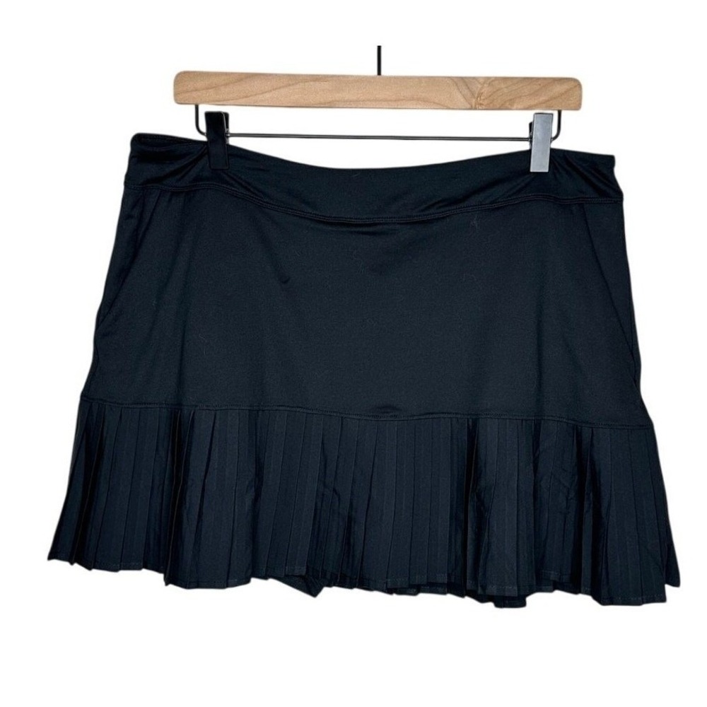 Topgolf Black Pleated Golf Tennis Mini Skort Shorts Pockets Womens L Athleisure